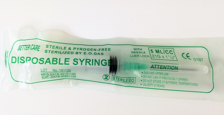 10ml Spritze Luer, zentraler Konus  mit 21G Kanüle